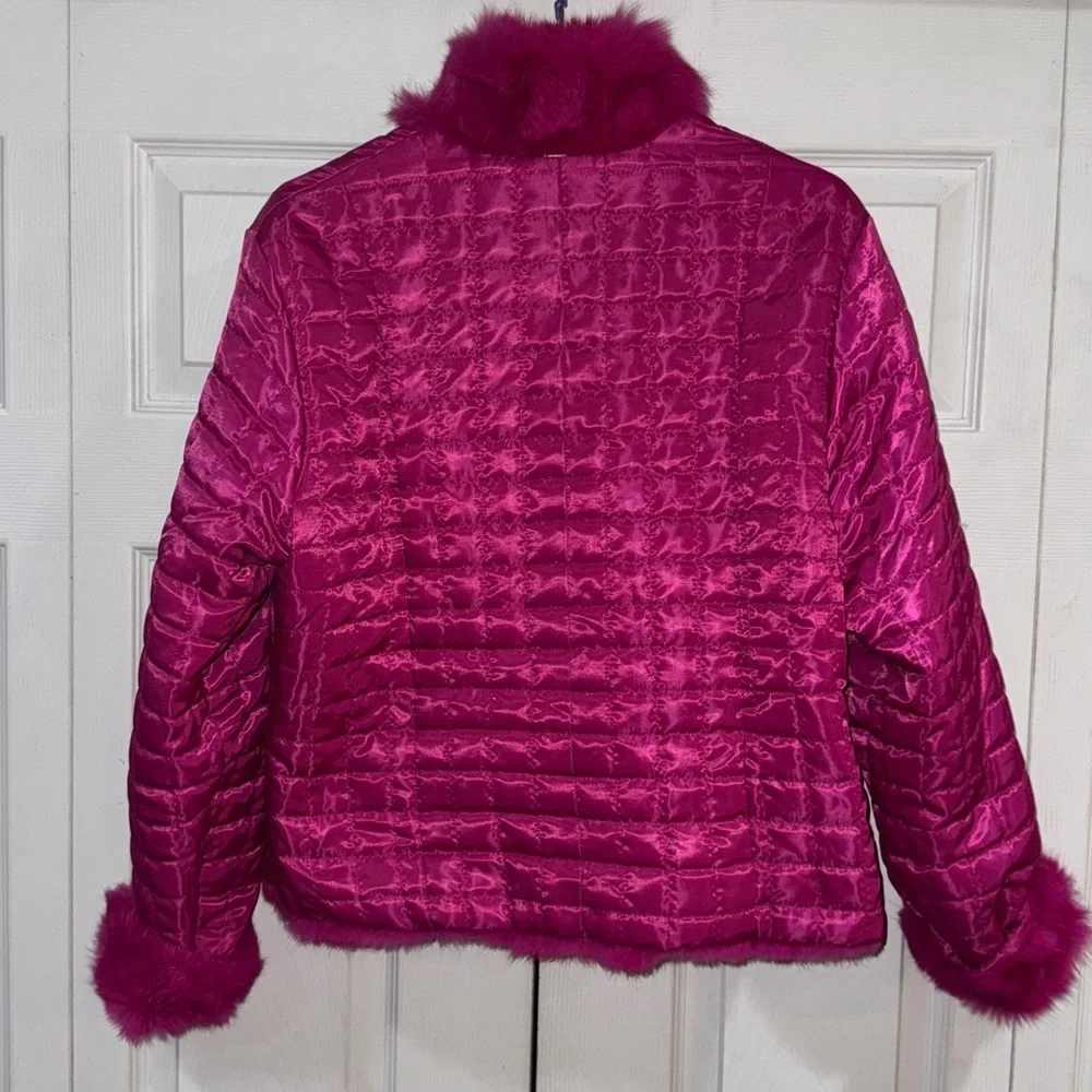 Wilson's Maxima  Pink Rabbit Fur  quilted Reversible Jacket - Picture 9 of 9